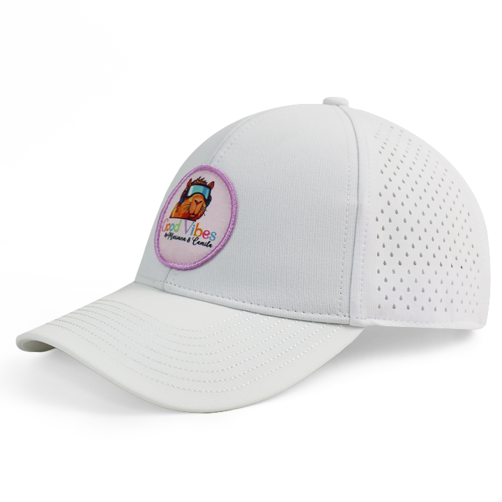 Good Vibes Cap in White three-quarter