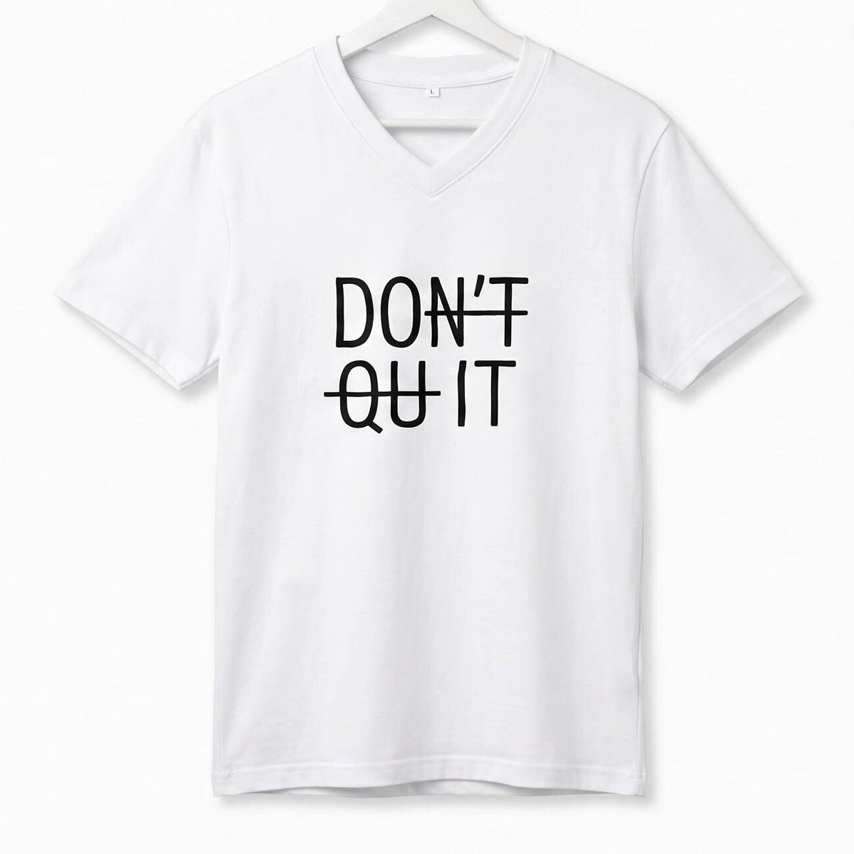 DON'T QUIT V-Neck T-Shirt front